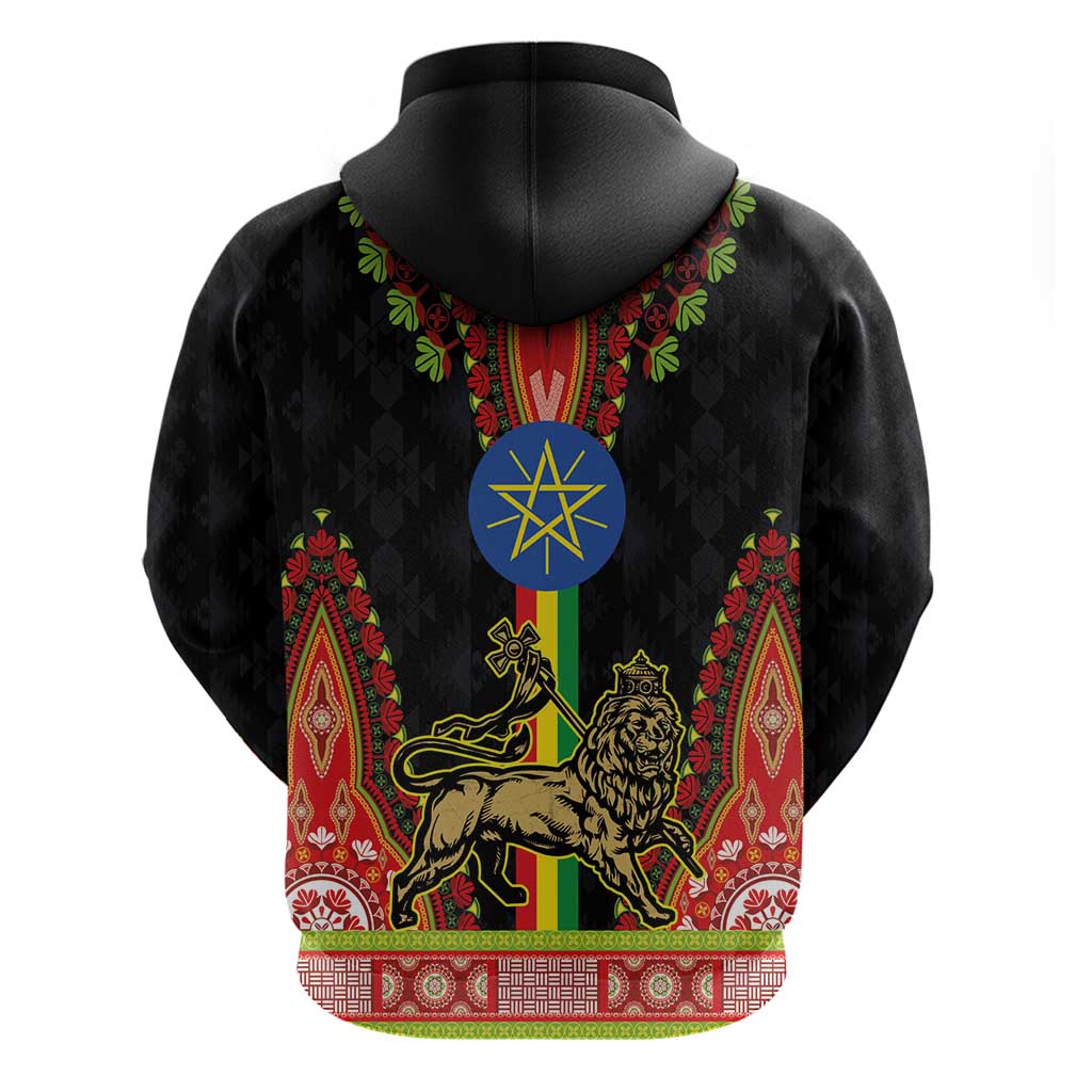 Ethiopia Culture Hoodie Lion of Judah with The Star Seal - Dashiki Style LT03