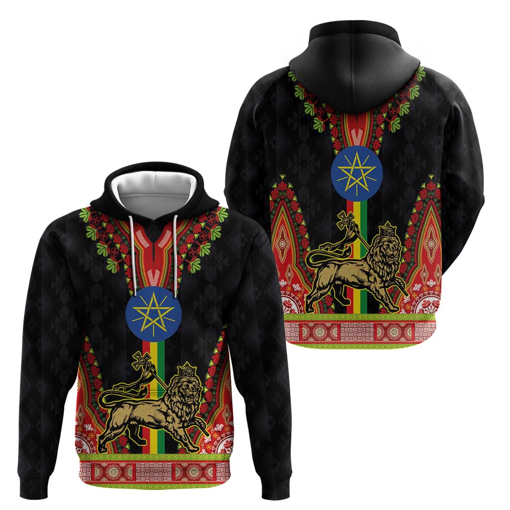 Ethiopia Culture Hoodie Lion of Judah with The Star Seal - Dashiki Style LT03