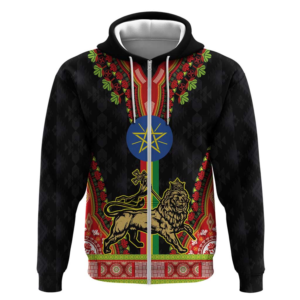 Ethiopia Culture Hoodie Lion of Judah with The Star Seal - Dashiki Style LT03