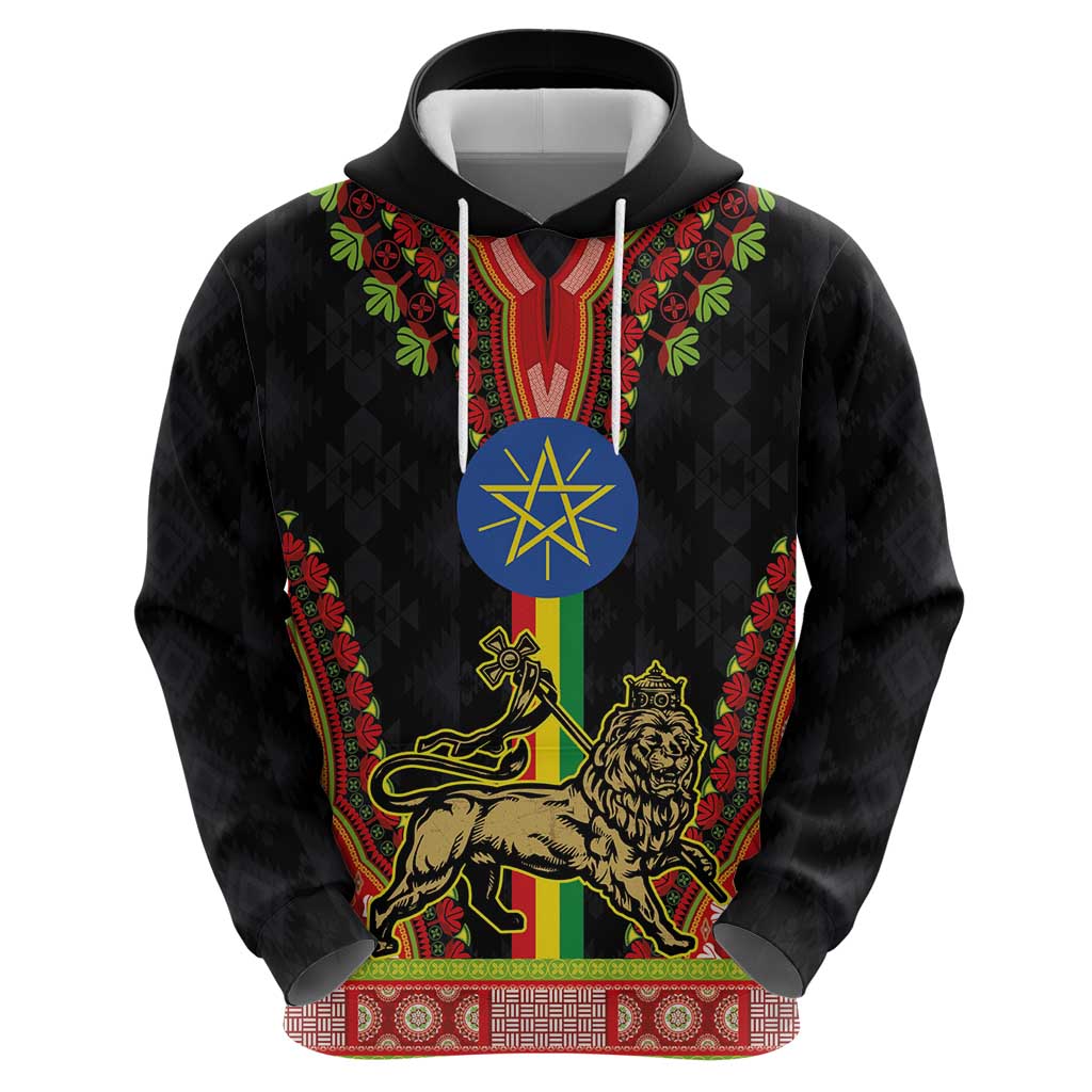 Ethiopia Culture Hoodie Lion of Judah with The Star Seal - Dashiki Style LT03
