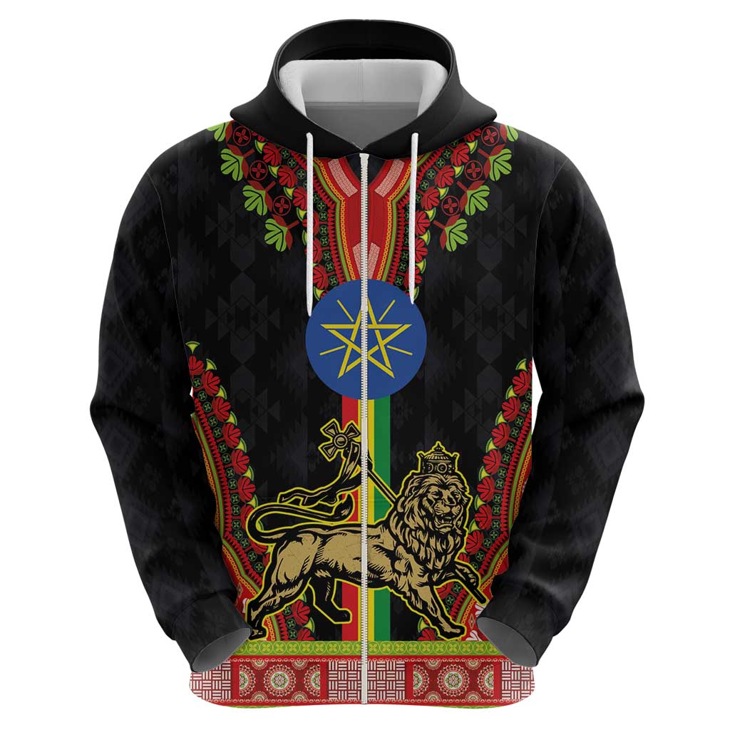 Ethiopia Culture Hoodie Lion of Judah with The Star Seal - Dashiki Style LT03