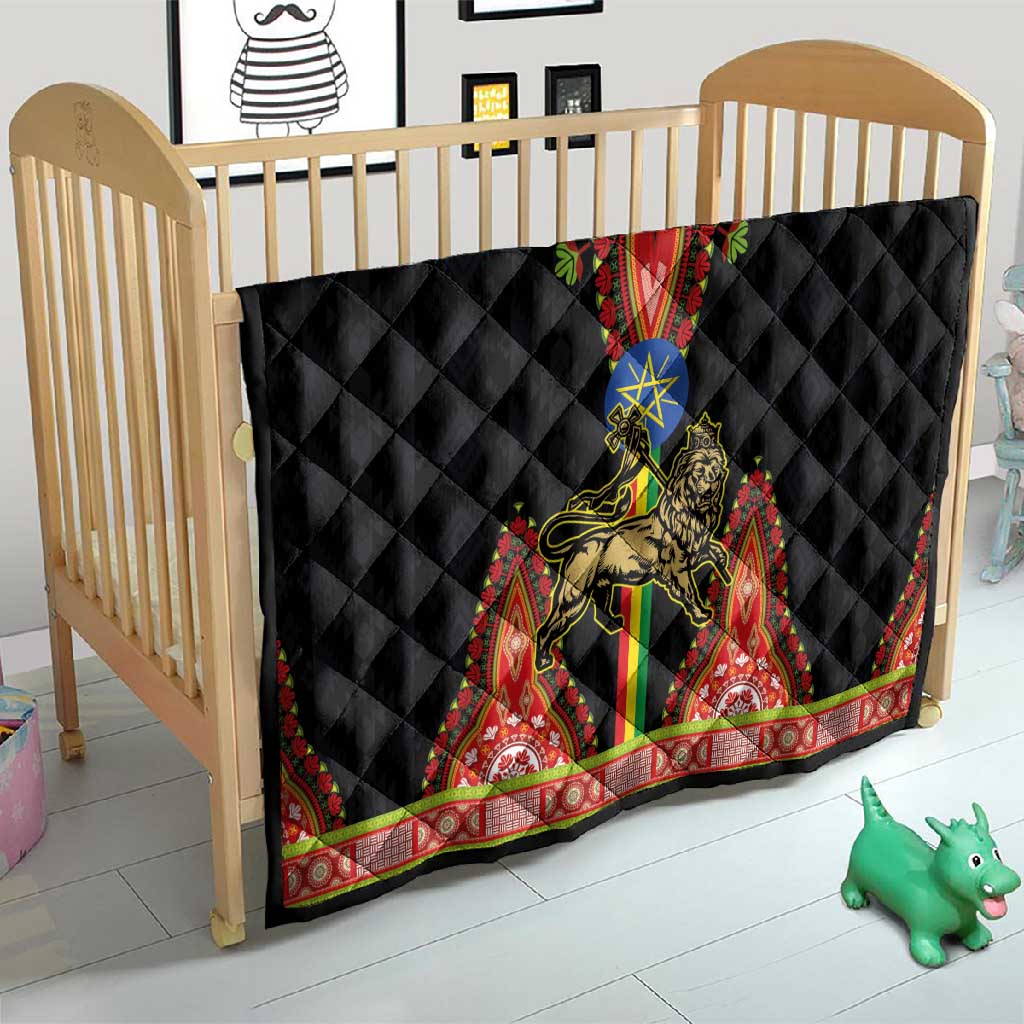 Ethiopia Lion of Judah and The Star Seal Quilt Dashiki Style LT03