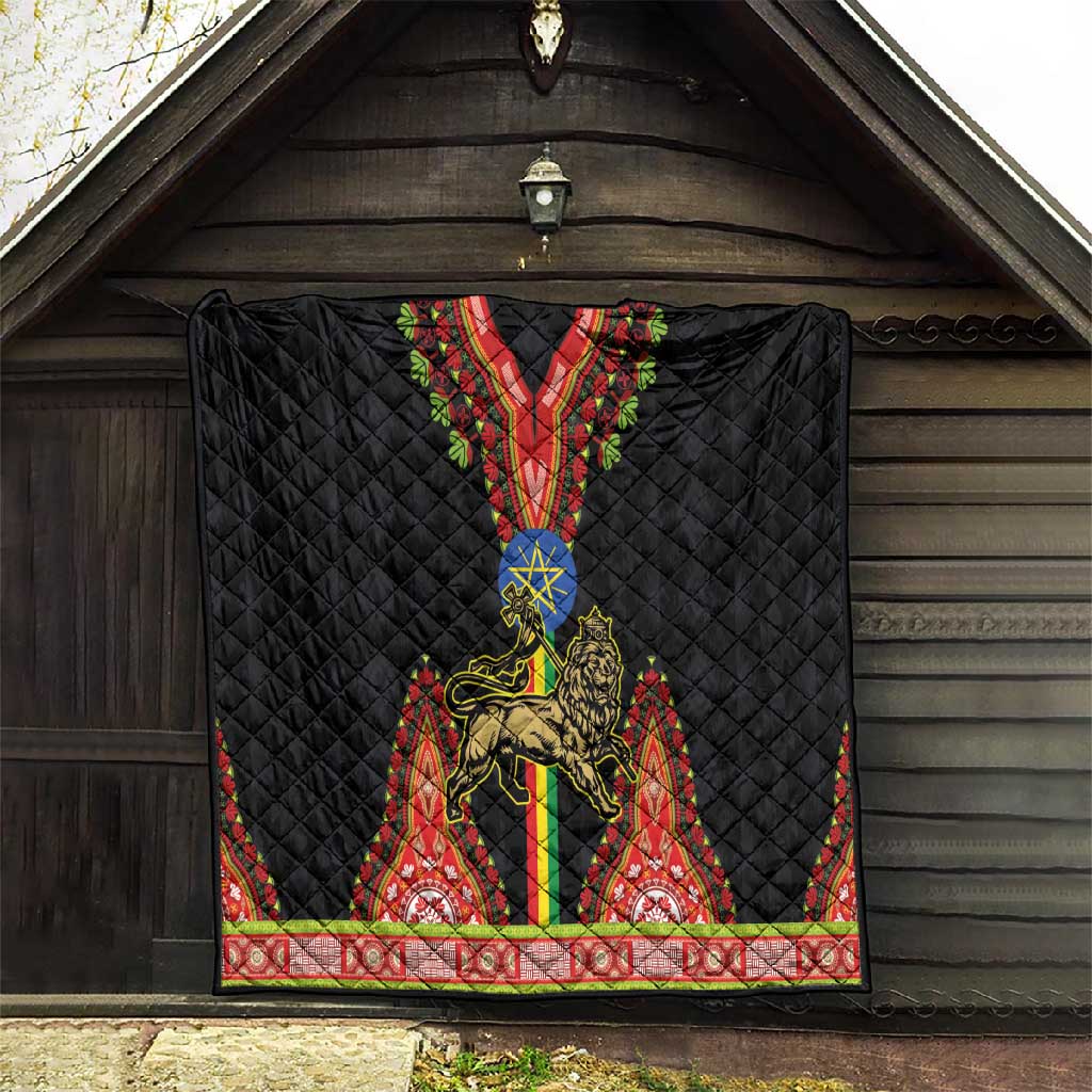 Ethiopia Lion of Judah and The Star Seal Quilt Dashiki Style LT03