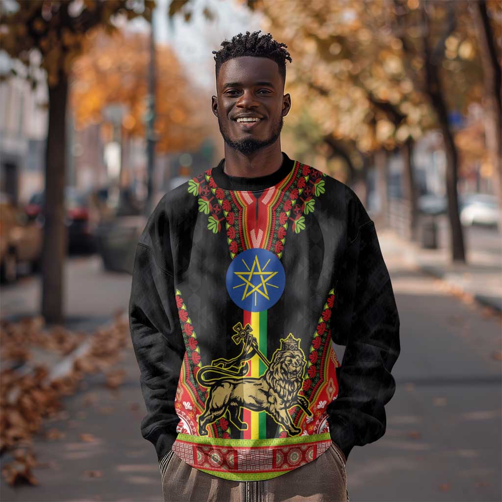 Ethiopia Lion of Judah and The Star Seal Sweatshirt Dashiki Style LT03