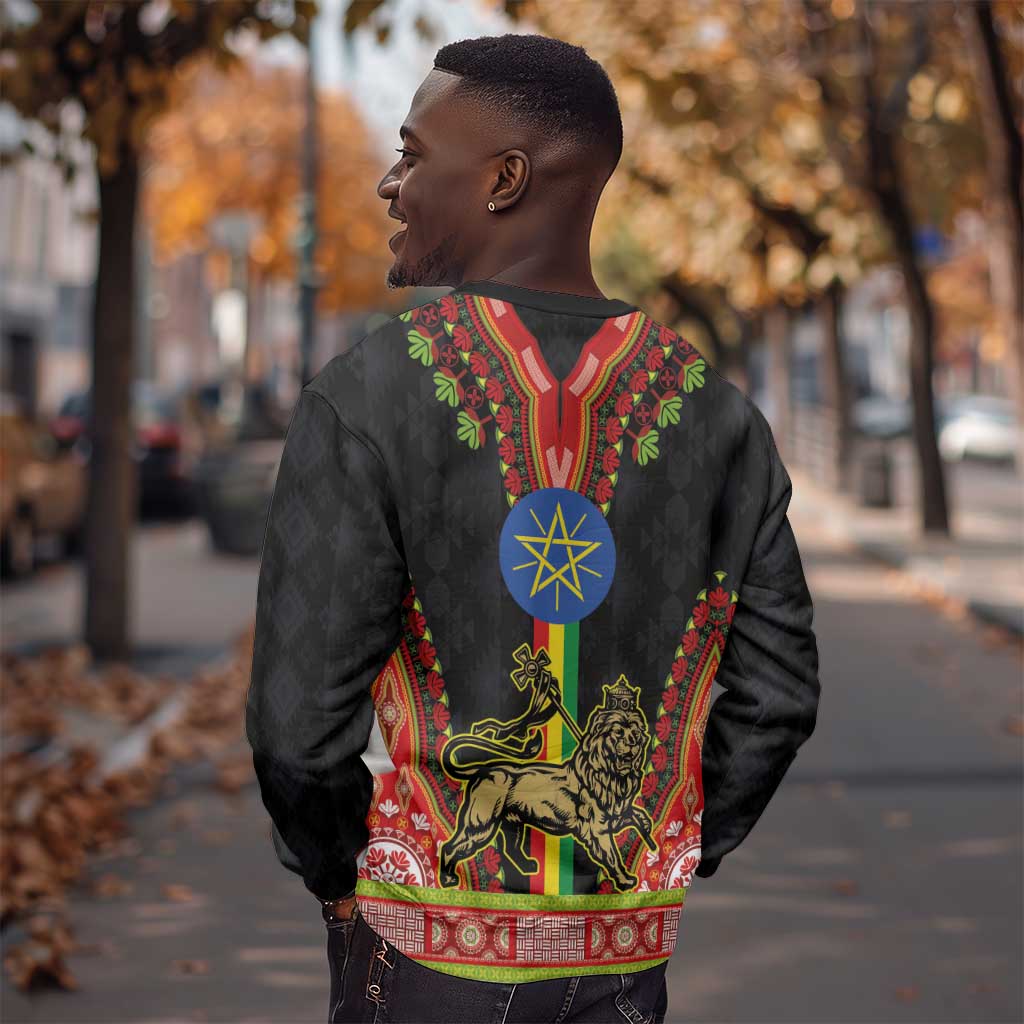 Ethiopia Lion of Judah and The Star Seal Sweatshirt Dashiki Style LT03