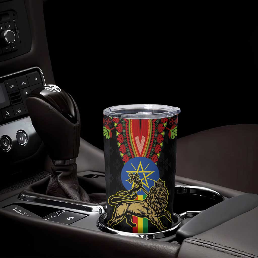 Ethiopia Lion of Judah and The Star Seal Tumbler Cup Dashiki Style LT03