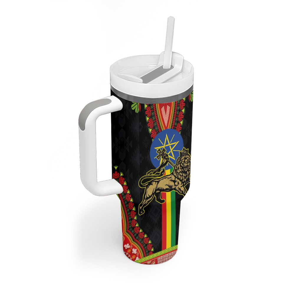 Ethiopia Lion of Judah and The Star Seal Tumbler With Handle Dashiki Style LT03