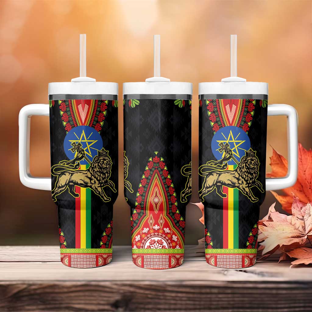Ethiopia Lion of Judah and The Star Seal Tumbler With Handle Dashiki Style LT03