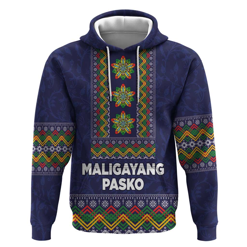 Philippines Merry Christmas Hoodie Maligayang Pasko with Parol and Xmas Pattern Barong Style LT03