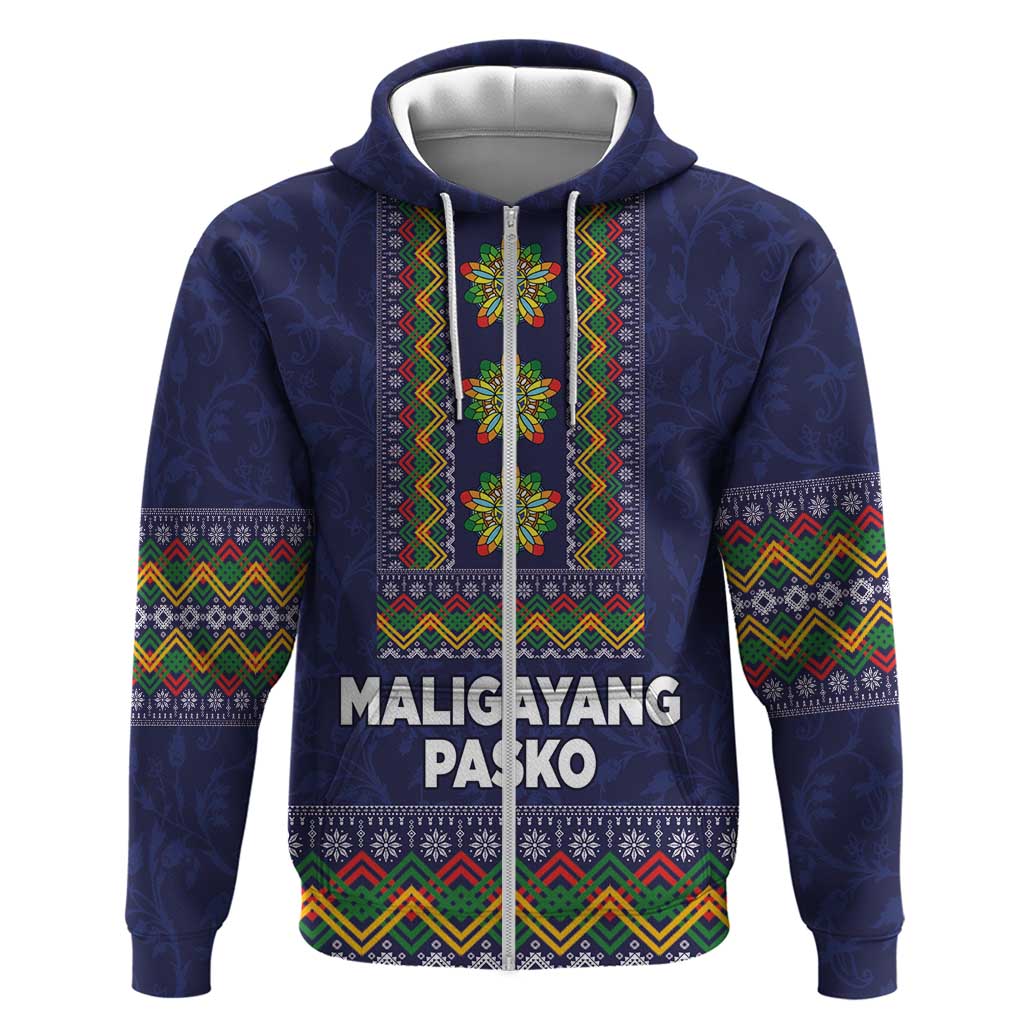 Philippines Merry Christmas Hoodie Maligayang Pasko with Parol and Xmas Pattern Barong Style LT03