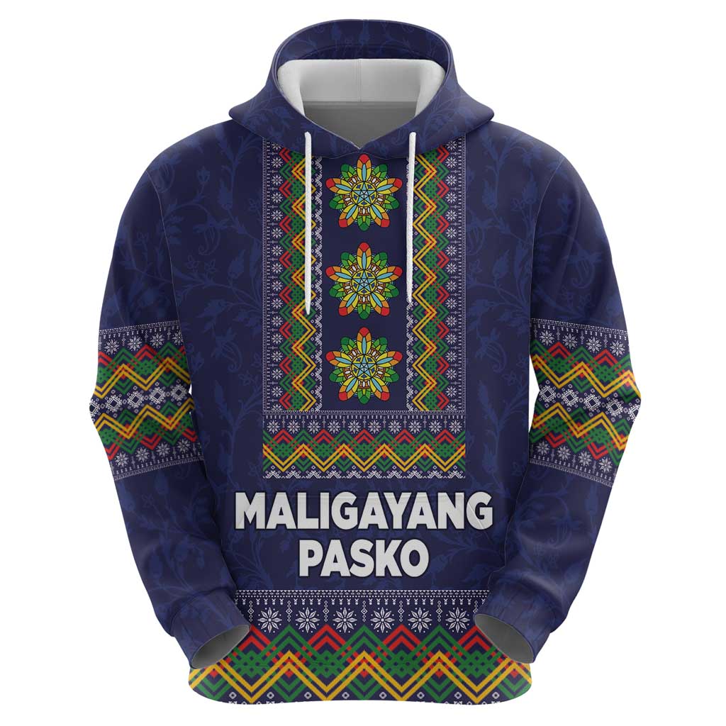 Philippines Merry Christmas Hoodie Maligayang Pasko with Parol and Xmas Pattern Barong Style LT03