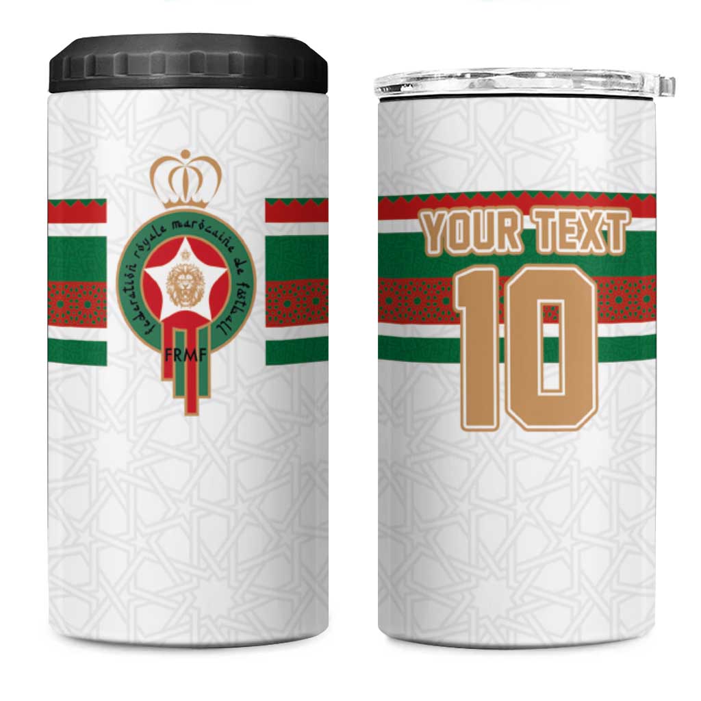 Custom Moroccan Football 4 in 1 Can Cooler Tumbler The Hunt of Atlas Lions LT03