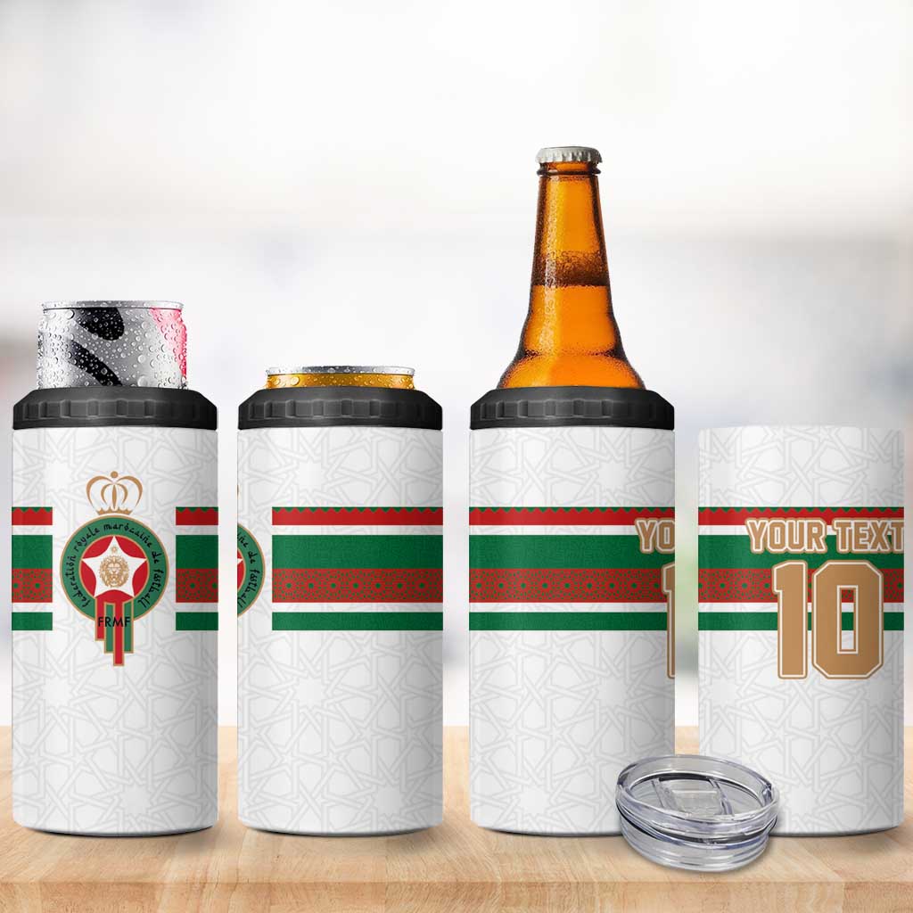 Custom Moroccan Football 4 in 1 Can Cooler Tumbler The Hunt of Atlas Lions LT03