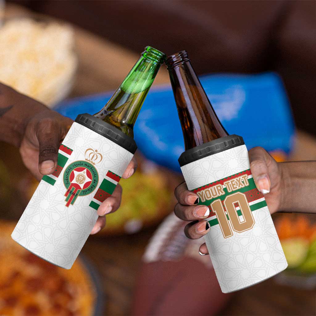 Custom Moroccan Football 4 in 1 Can Cooler Tumbler The Hunt of Atlas Lions LT03