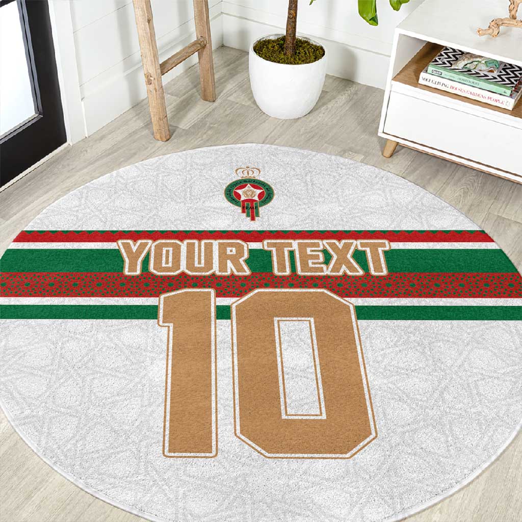 Custom Moroccan Football Round Carpet The Hunt of Atlas Lions LT03