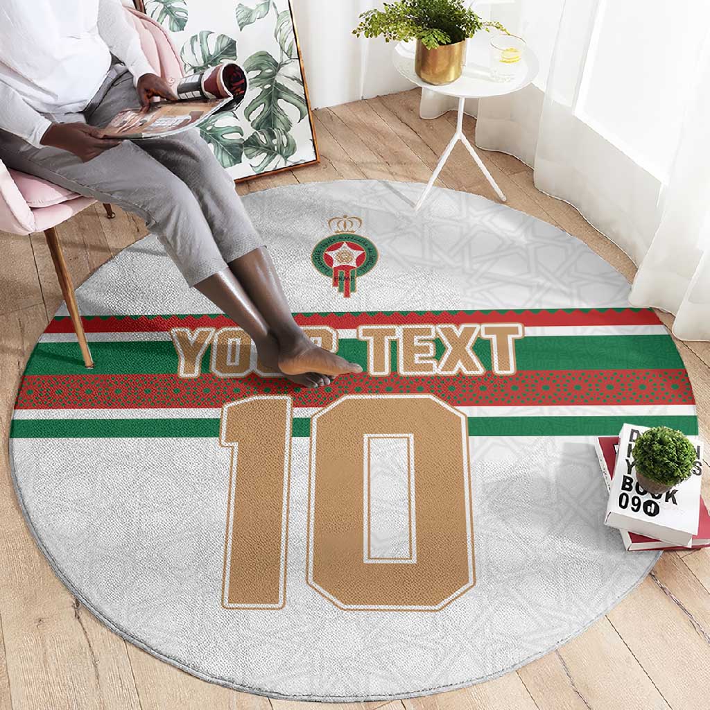 Custom Moroccan Football Round Carpet The Hunt of Atlas Lions LT03