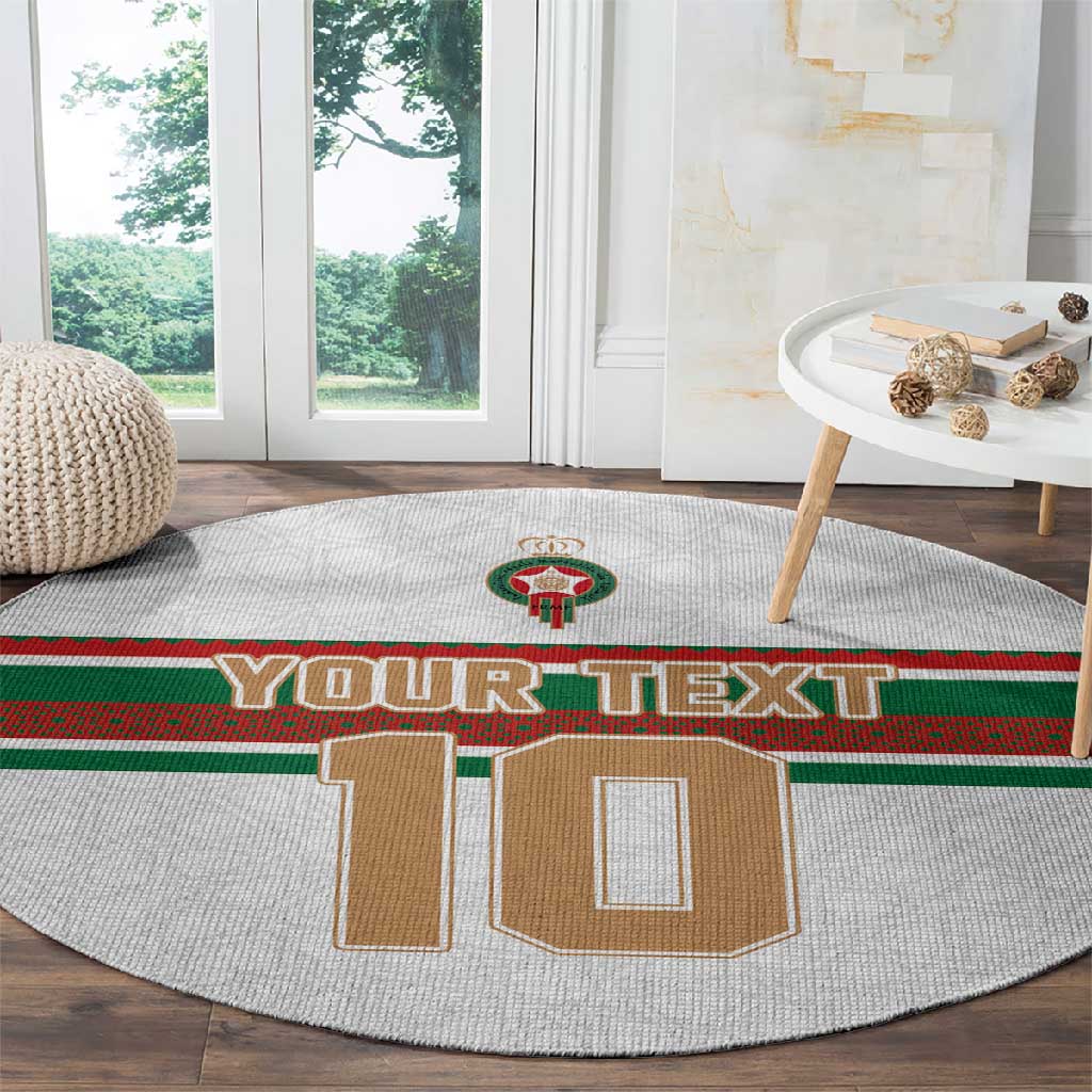 Custom Moroccan Football Round Carpet The Hunt of Atlas Lions LT03