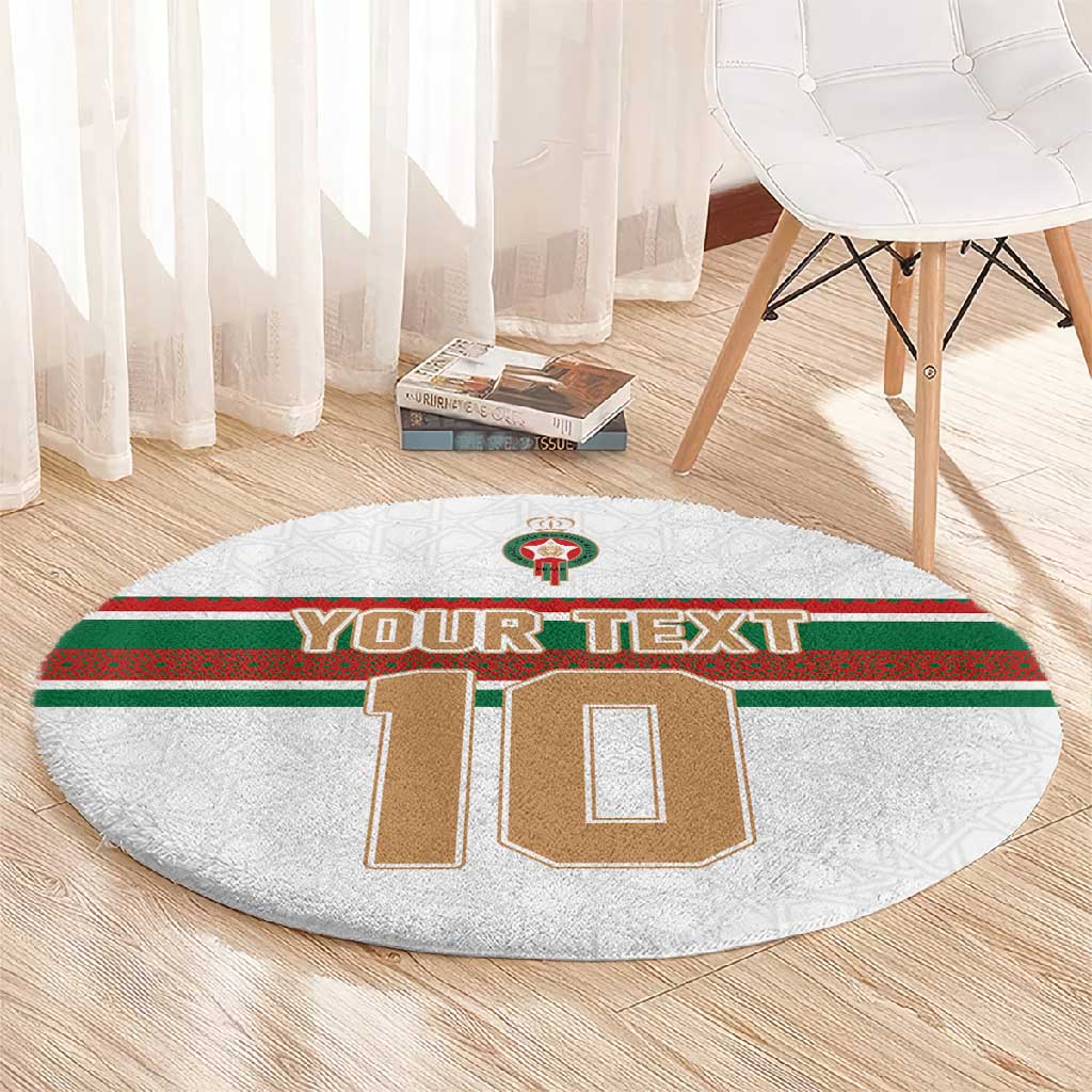 Custom Moroccan Football Round Carpet The Hunt of Atlas Lions LT03