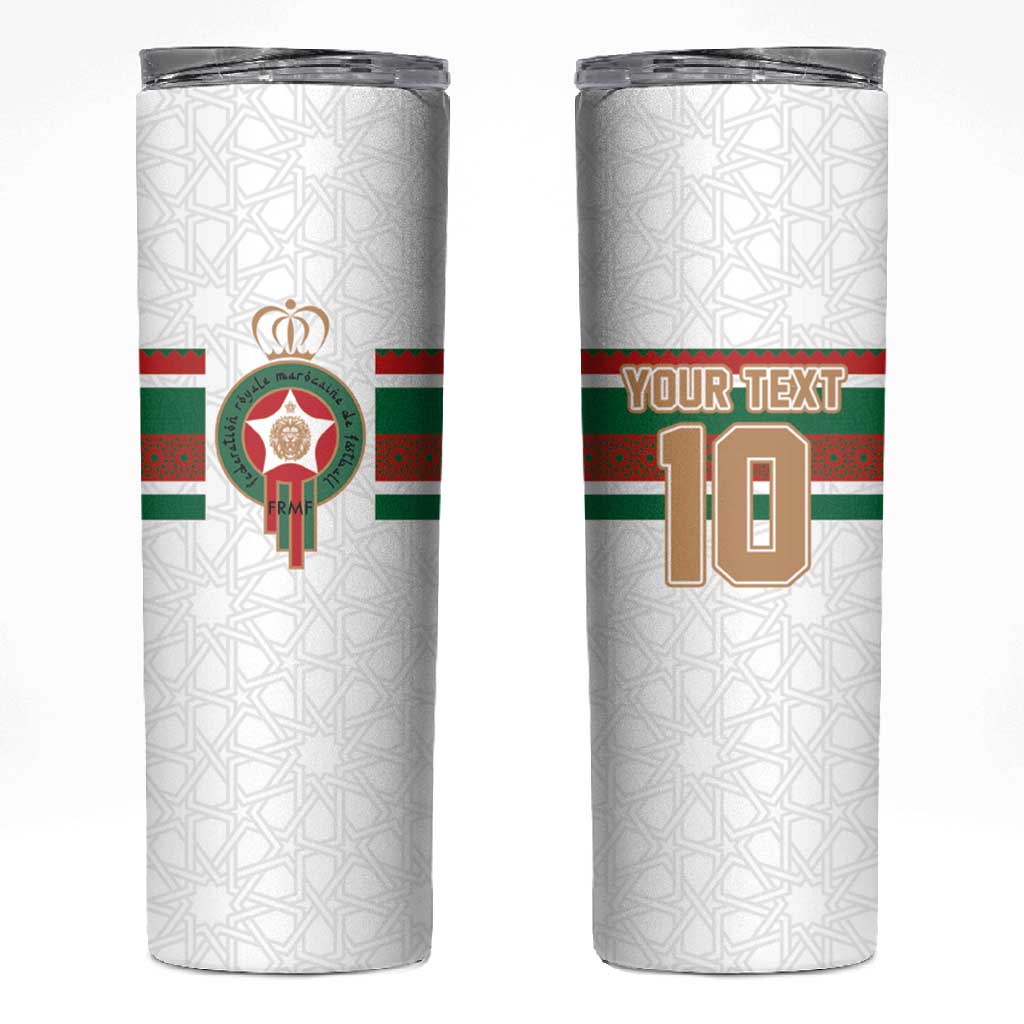 Custom Moroccan Football Skinny Tumbler The Hunt of Atlas Lions LT03
