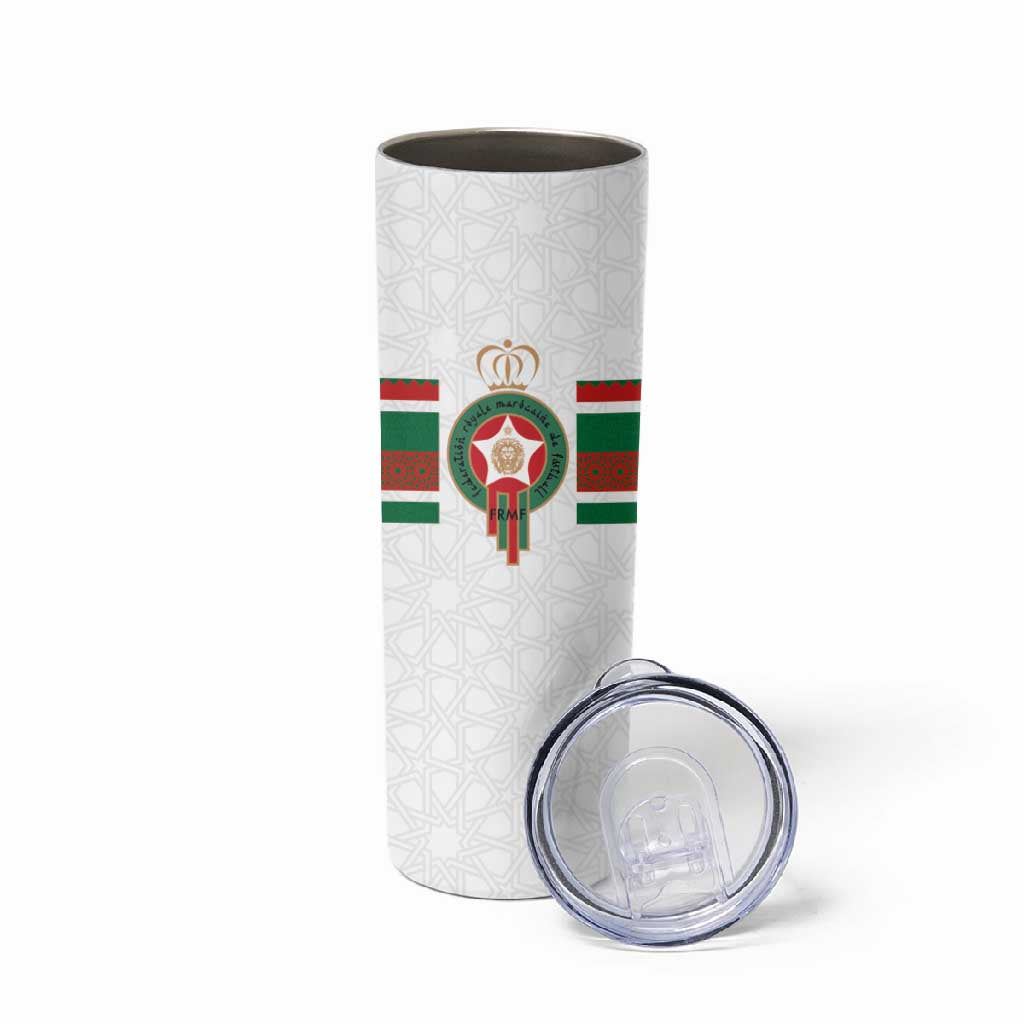 Custom Moroccan Football Skinny Tumbler The Hunt of Atlas Lions LT03