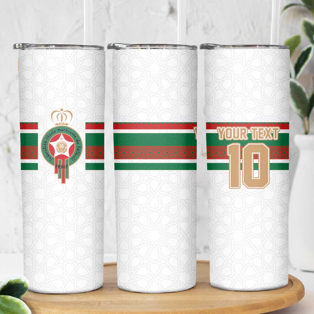 Custom Moroccan Football Skinny Tumbler The Hunt of Atlas Lions LT03