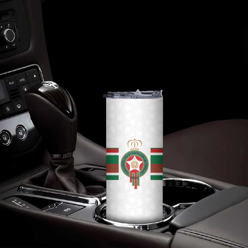 Custom Moroccan Football Skinny Tumbler The Hunt of Atlas Lions LT03