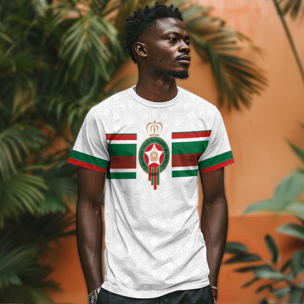 Custom Moroccan Football T shirt The Hunt of Atlas Lions LT03