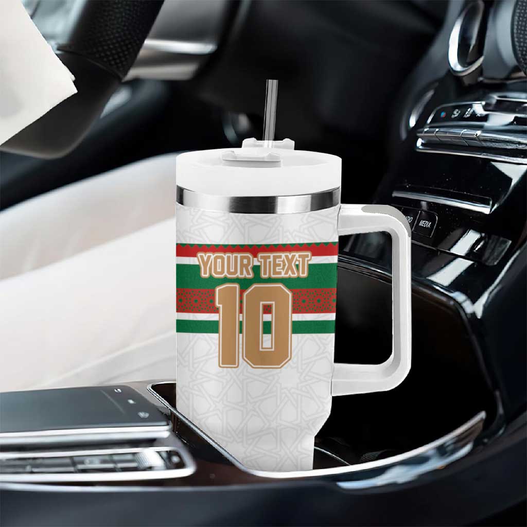 Custom Moroccan Football Tumbler With Handle The Hunt of Atlas Lions LT03