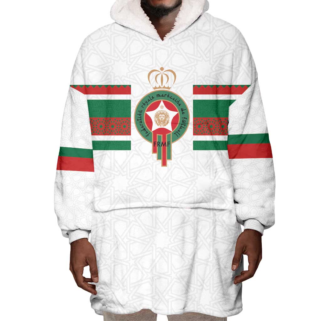 Custom Moroccan Football Wearable Blanket Hoodie The Hunt of Atlas Lions LT03