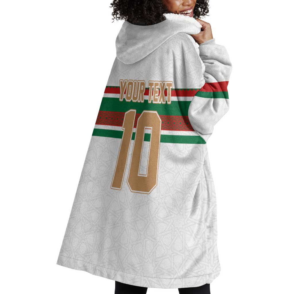 Custom Moroccan Football Wearable Blanket Hoodie The Hunt of Atlas Lions LT03