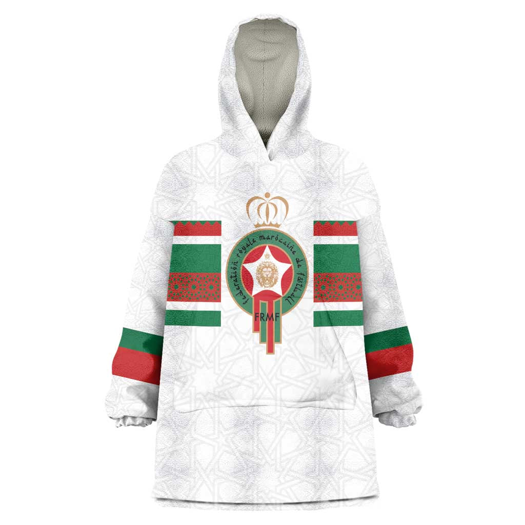 Custom Moroccan Football Wearable Blanket Hoodie The Hunt of Atlas Lions LT03