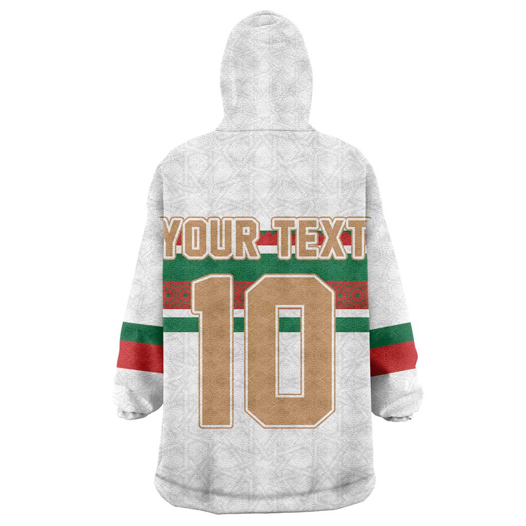 Custom Moroccan Football Wearable Blanket Hoodie The Hunt of Atlas Lions LT03