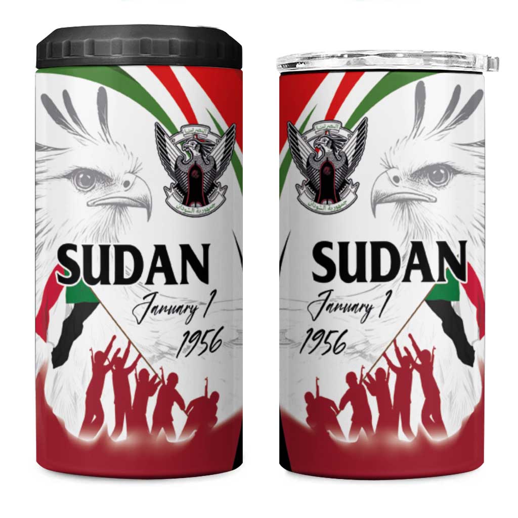 Happy Independence of Sudan 4 in 1 Can Cooler Tumbler Soldiers Fight for Homeland - Victory is ours LT03