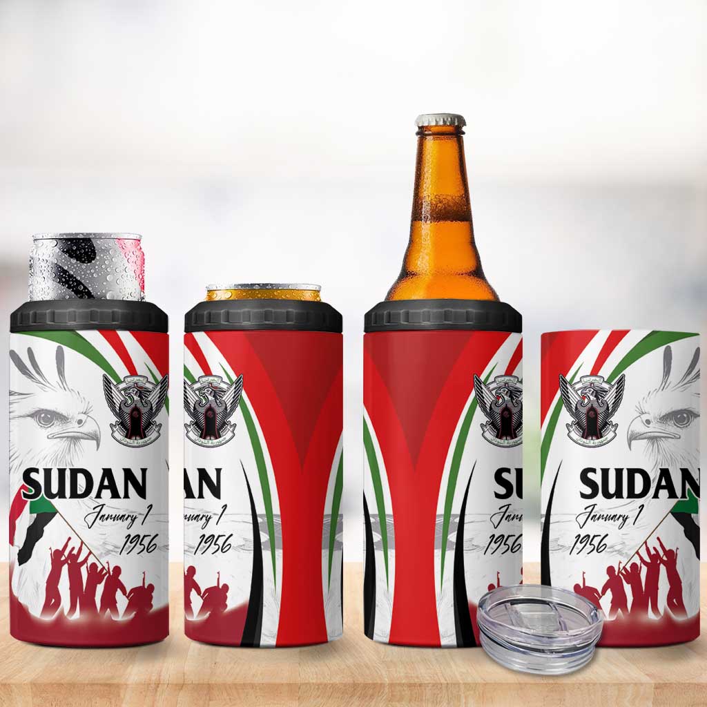 Happy Independence of Sudan 4 in 1 Can Cooler Tumbler Soldiers Fight for Homeland - Victory is ours LT03