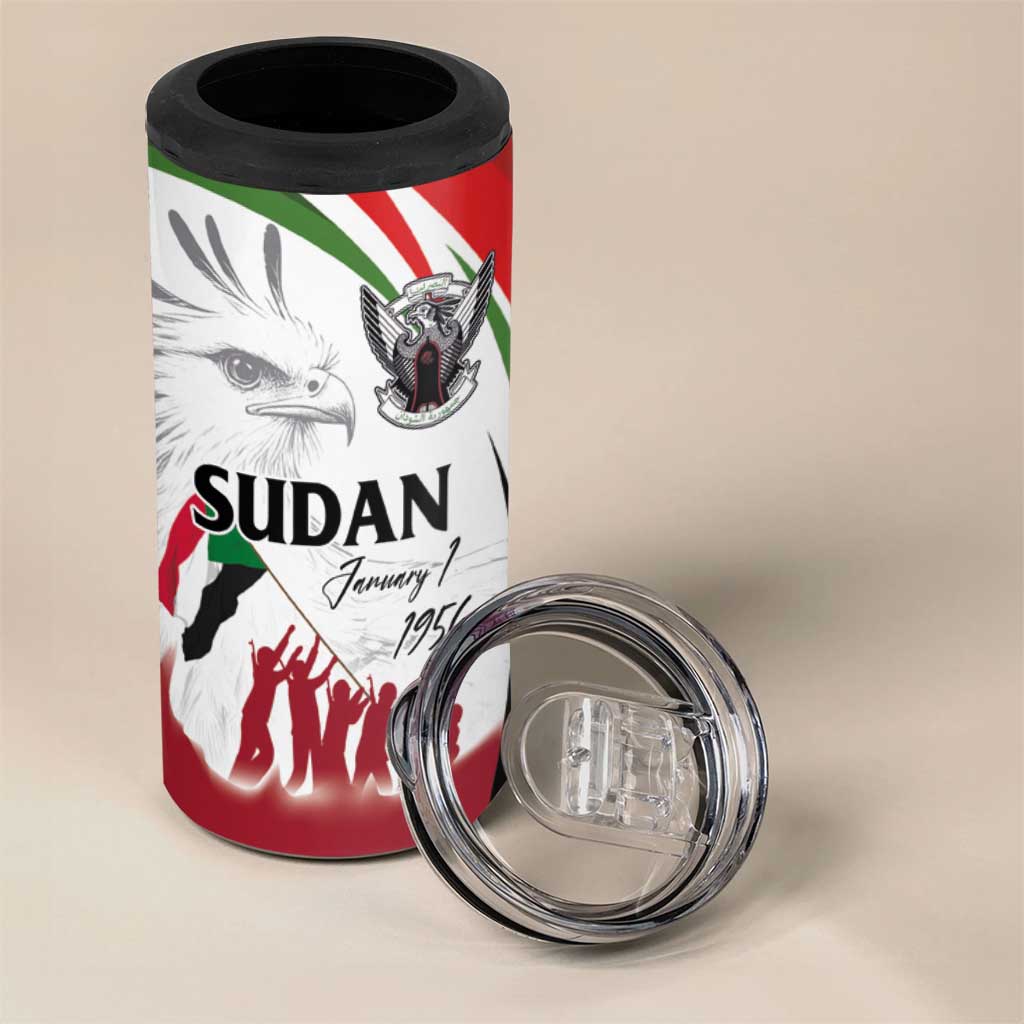 Happy Independence of Sudan 4 in 1 Can Cooler Tumbler Soldiers Fight for Homeland - Victory is ours LT03