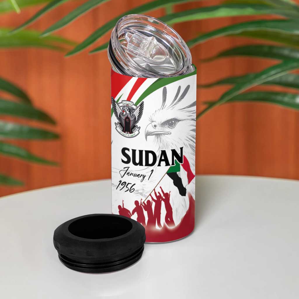 Happy Independence of Sudan 4 in 1 Can Cooler Tumbler Soldiers Fight for Homeland - Victory is ours LT03