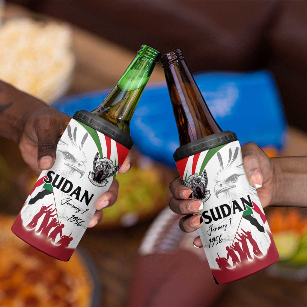 Happy Independence of Sudan 4 in 1 Can Cooler Tumbler Soldiers Fight for Homeland - Victory is ours LT03