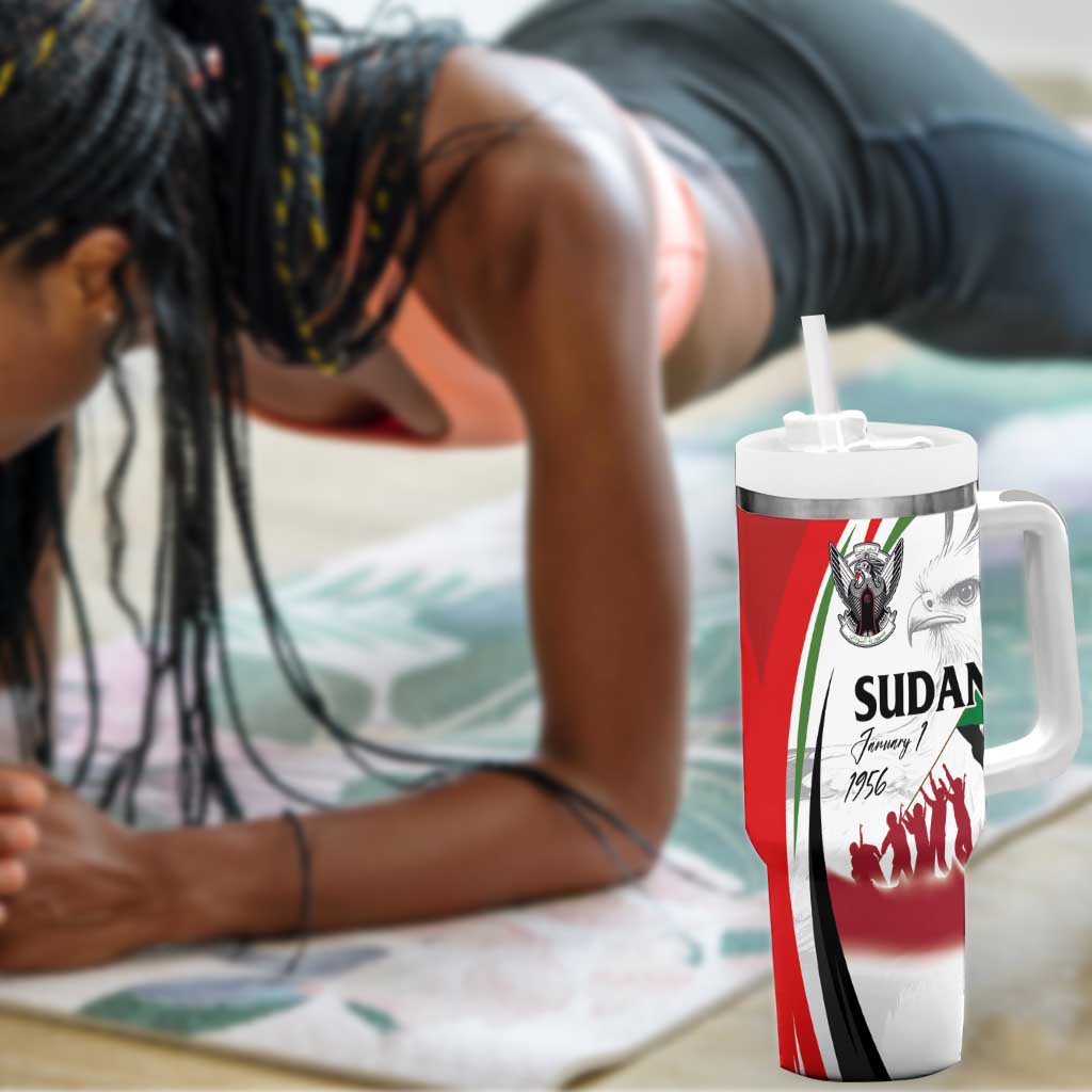 Happy Independence of Sudan Tumbler With Handle Soldiers Fight for Homeland - Victory is ours LT03