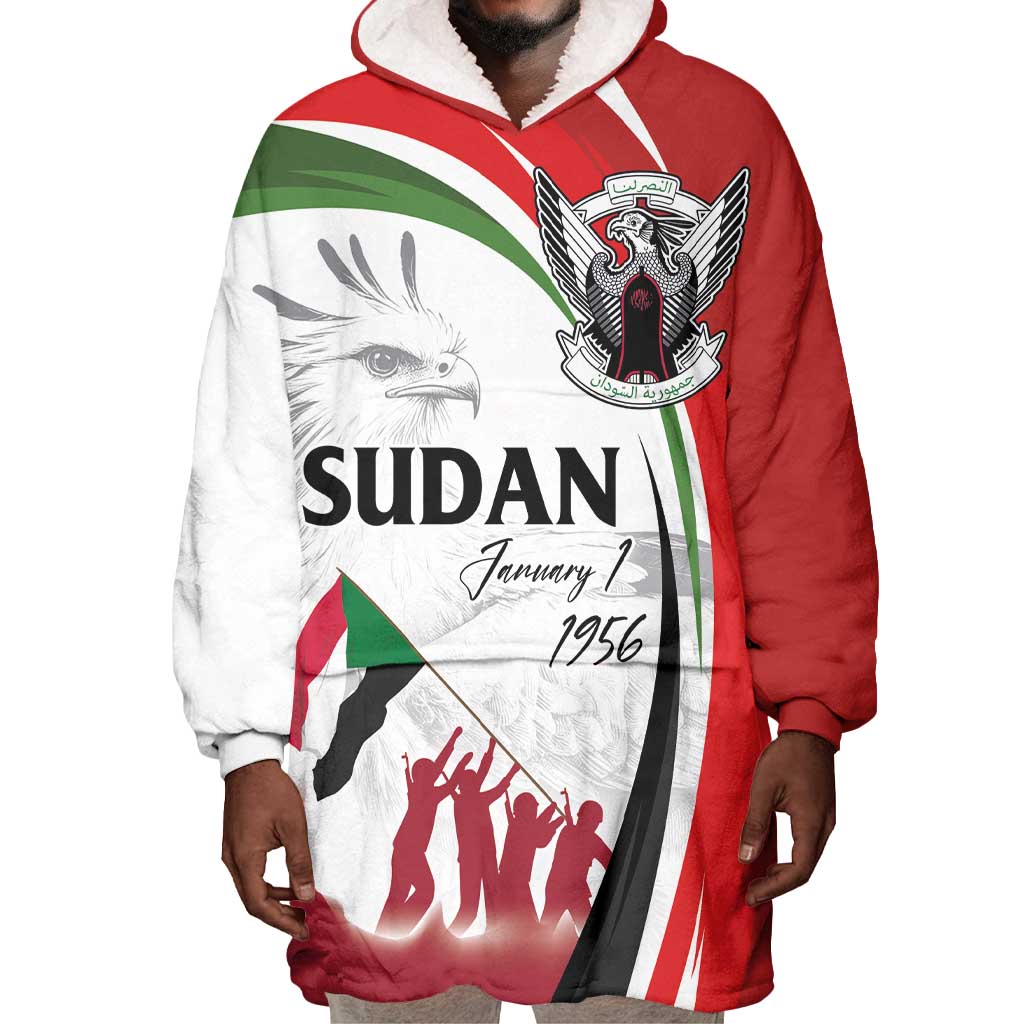 Happy Independence of Sudan Wearable Blanket Hoodie Soldiers Fight for Homeland - Victory is ours LT03