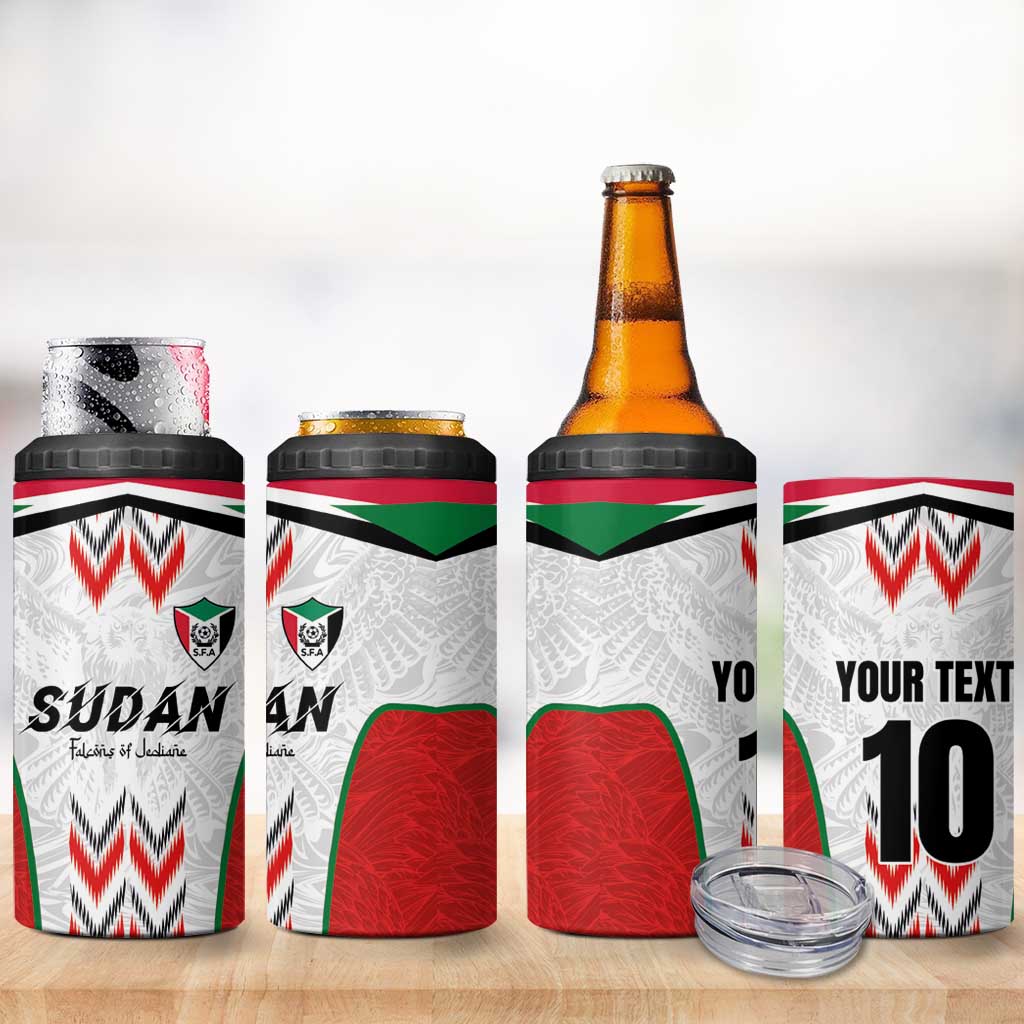 Custom Sudan Football 4 in 1 Can Cooler Tumbler Wings of Victory - Go Falcons of Jediane LT03