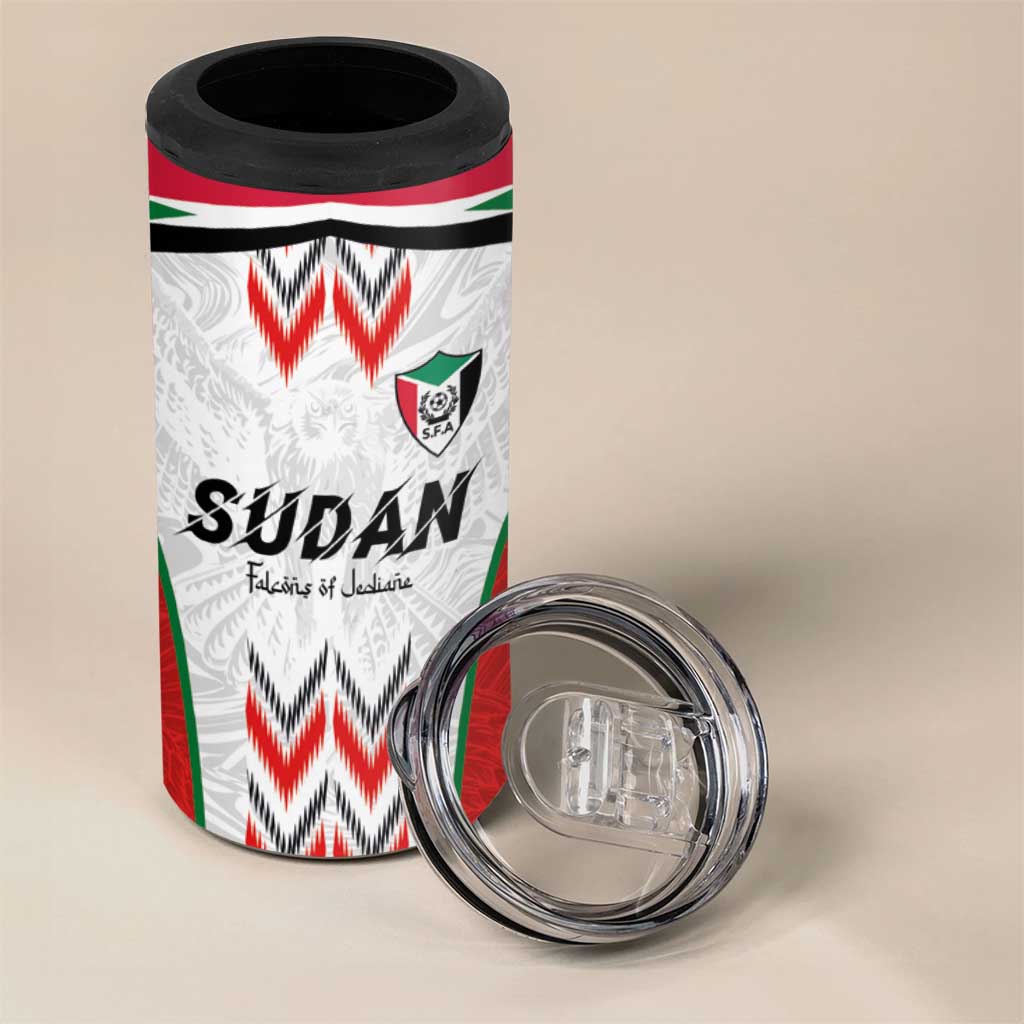 Custom Sudan Football 4 in 1 Can Cooler Tumbler Wings of Victory - Go Falcons of Jediane LT03