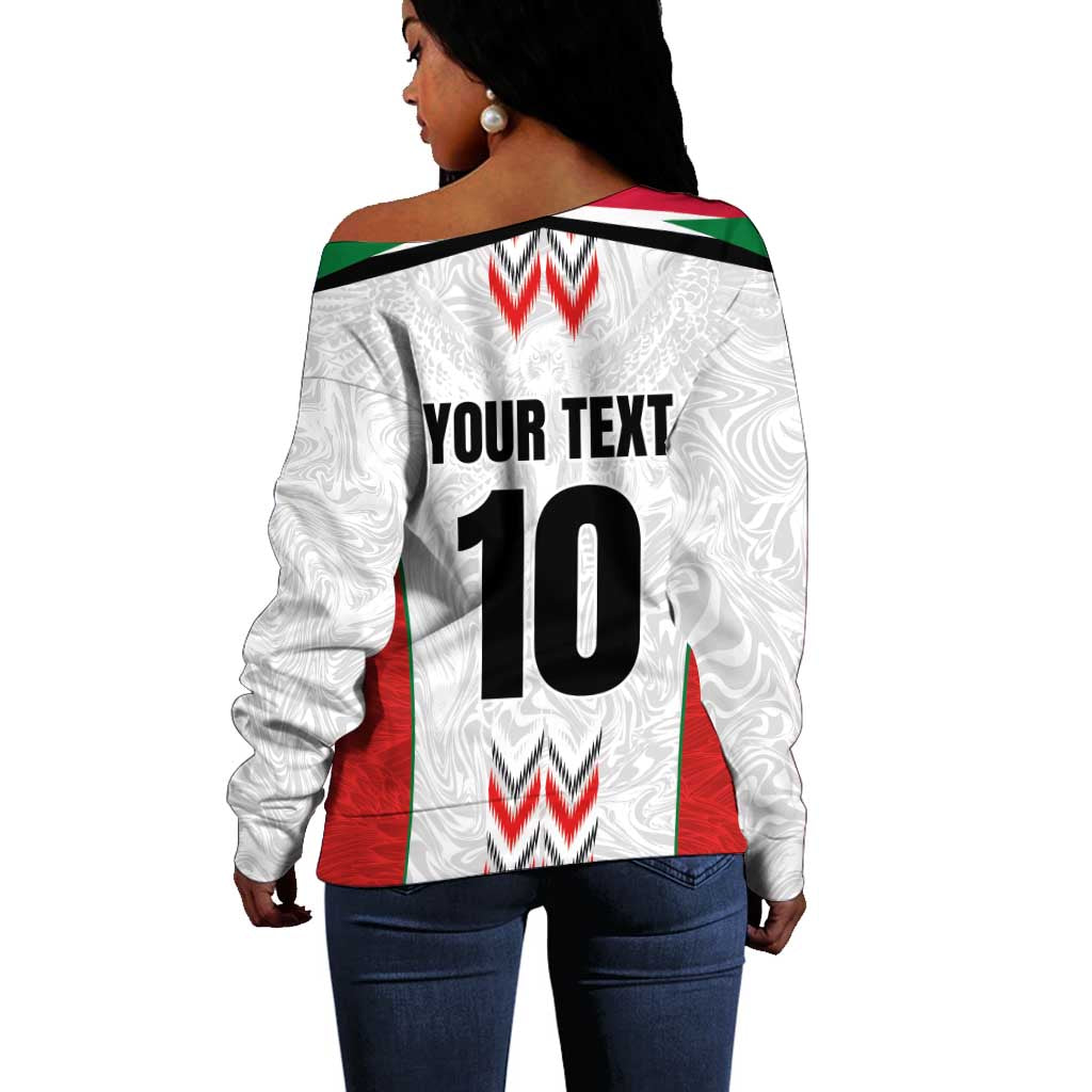 Custom Sudan Football Off Shoulder Sweater Wings of Victory - Go Falcons of Jediane LT03