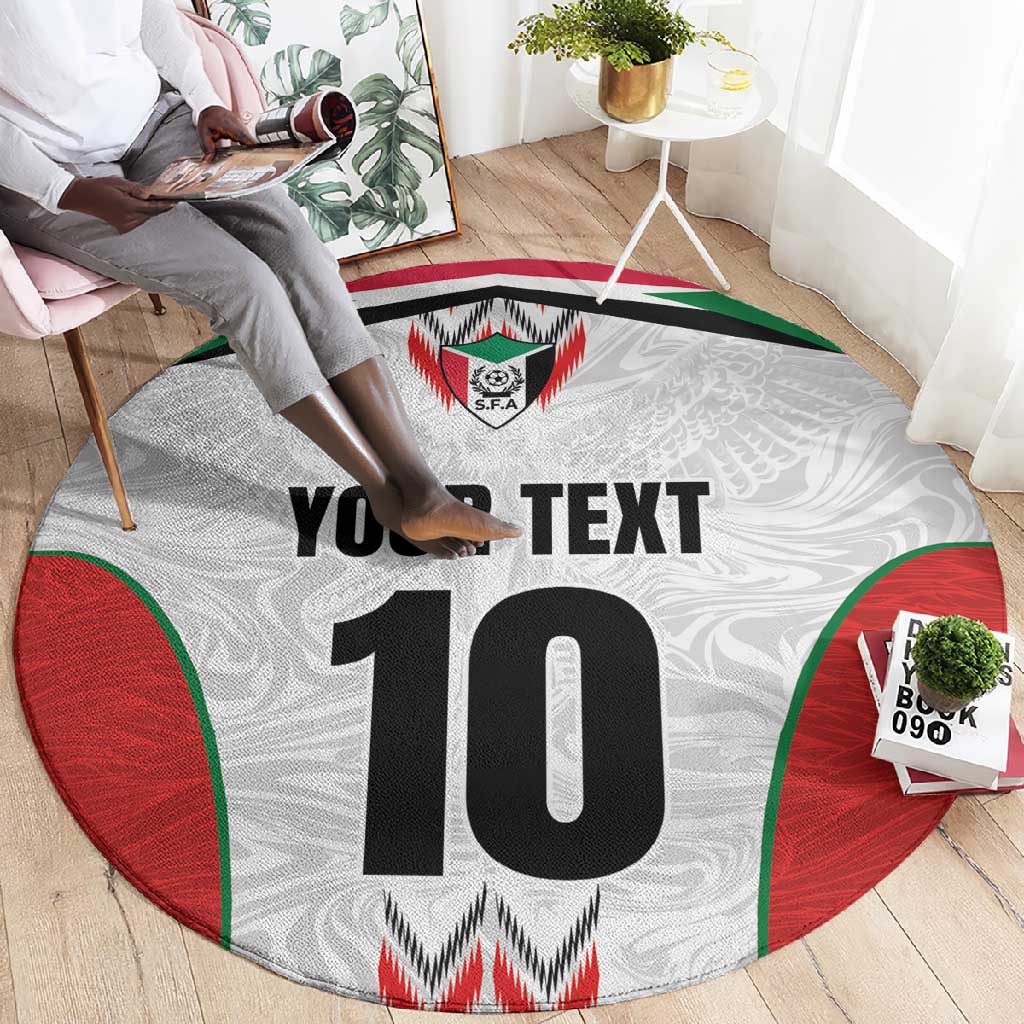 Custom Sudan Football Round Carpet Wings of Victory - Go Falcons of Jediane LT03