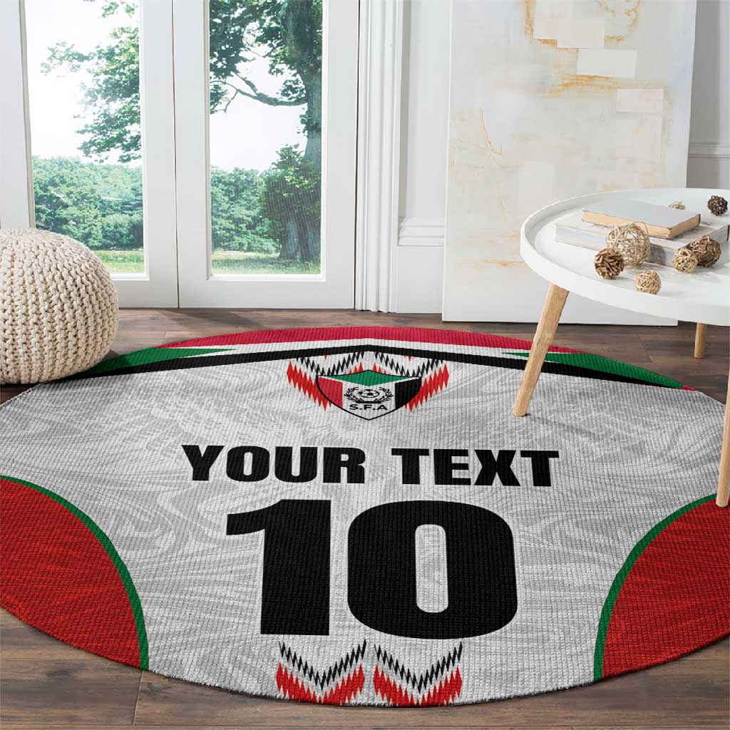 Custom Sudan Football Round Carpet Wings of Victory - Go Falcons of Jediane LT03