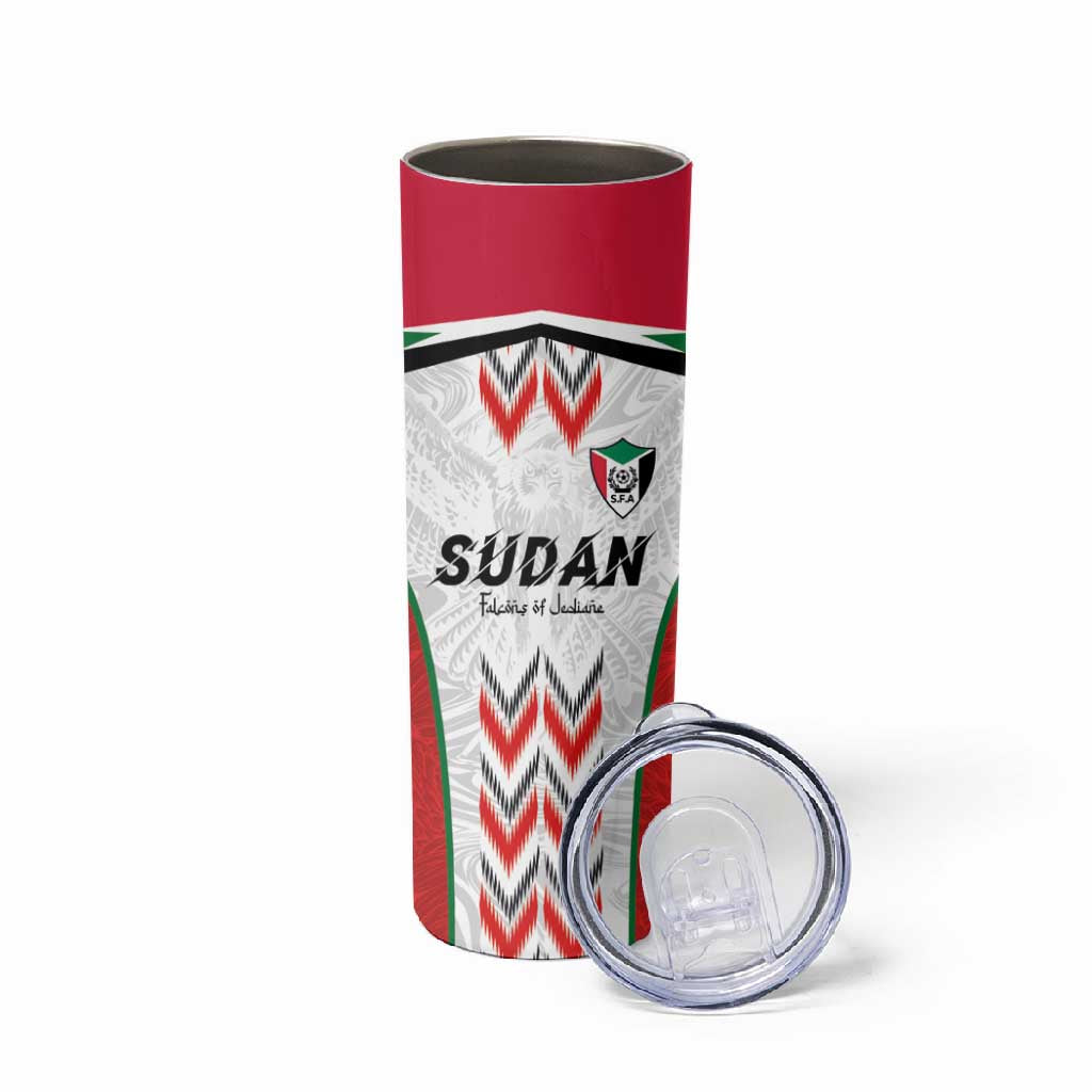 Custom Sudan Football Skinny Tumbler Wings of Victory - Go Falcons of Jediane LT03
