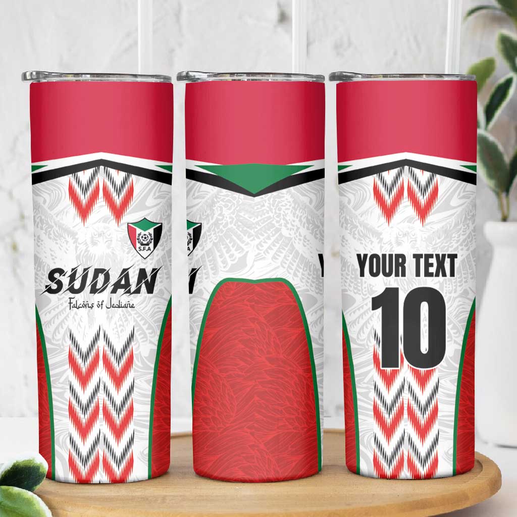 Custom Sudan Football Skinny Tumbler Wings of Victory - Go Falcons of Jediane LT03