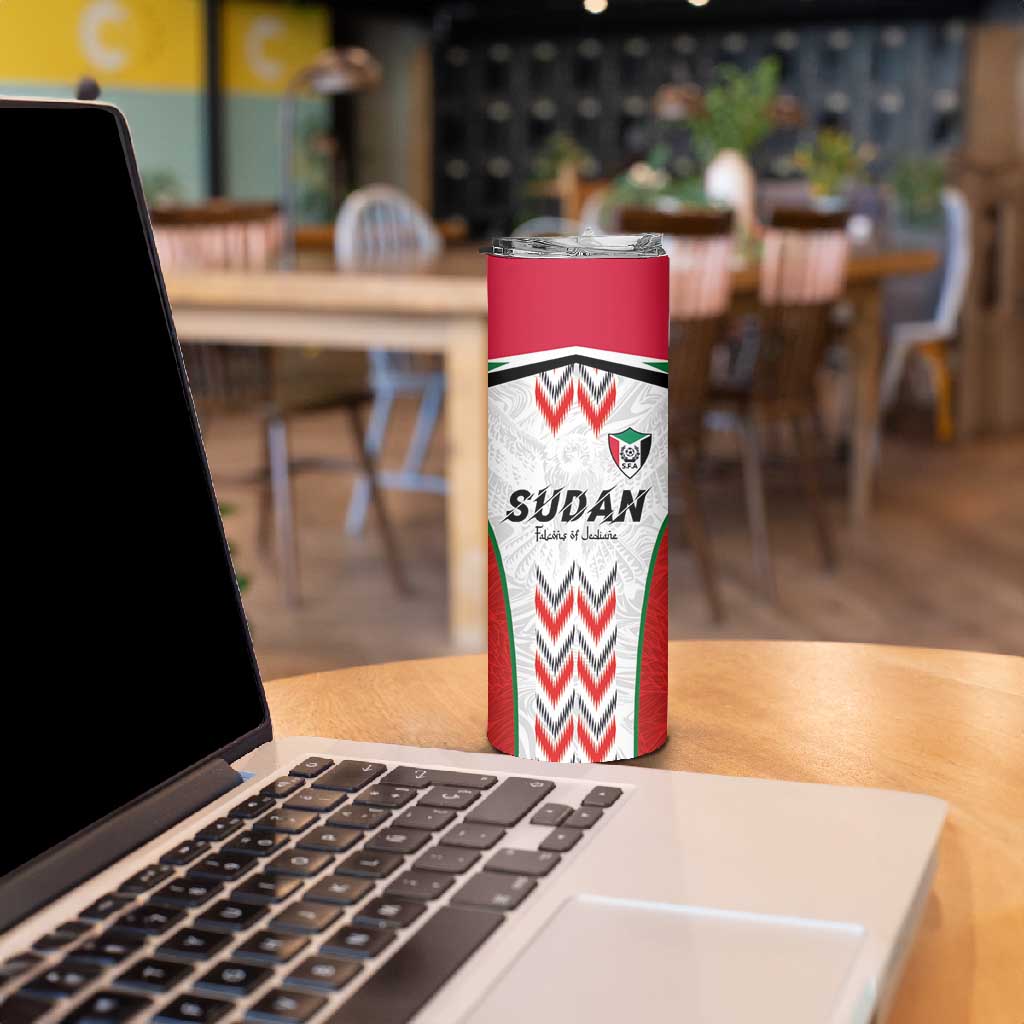 Custom Sudan Football Skinny Tumbler Wings of Victory - Go Falcons of Jediane LT03