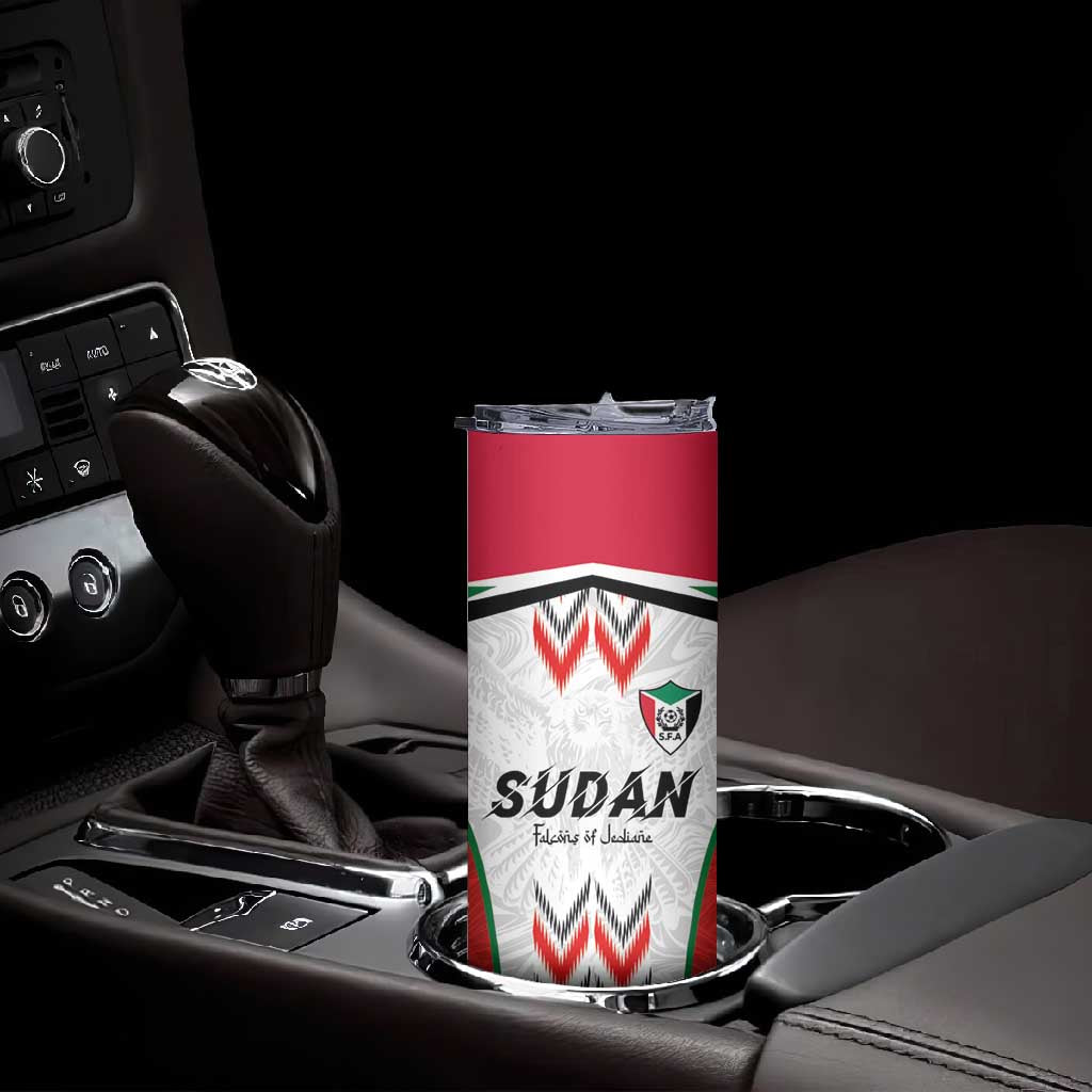 Custom Sudan Football Skinny Tumbler Wings of Victory - Go Falcons of Jediane LT03