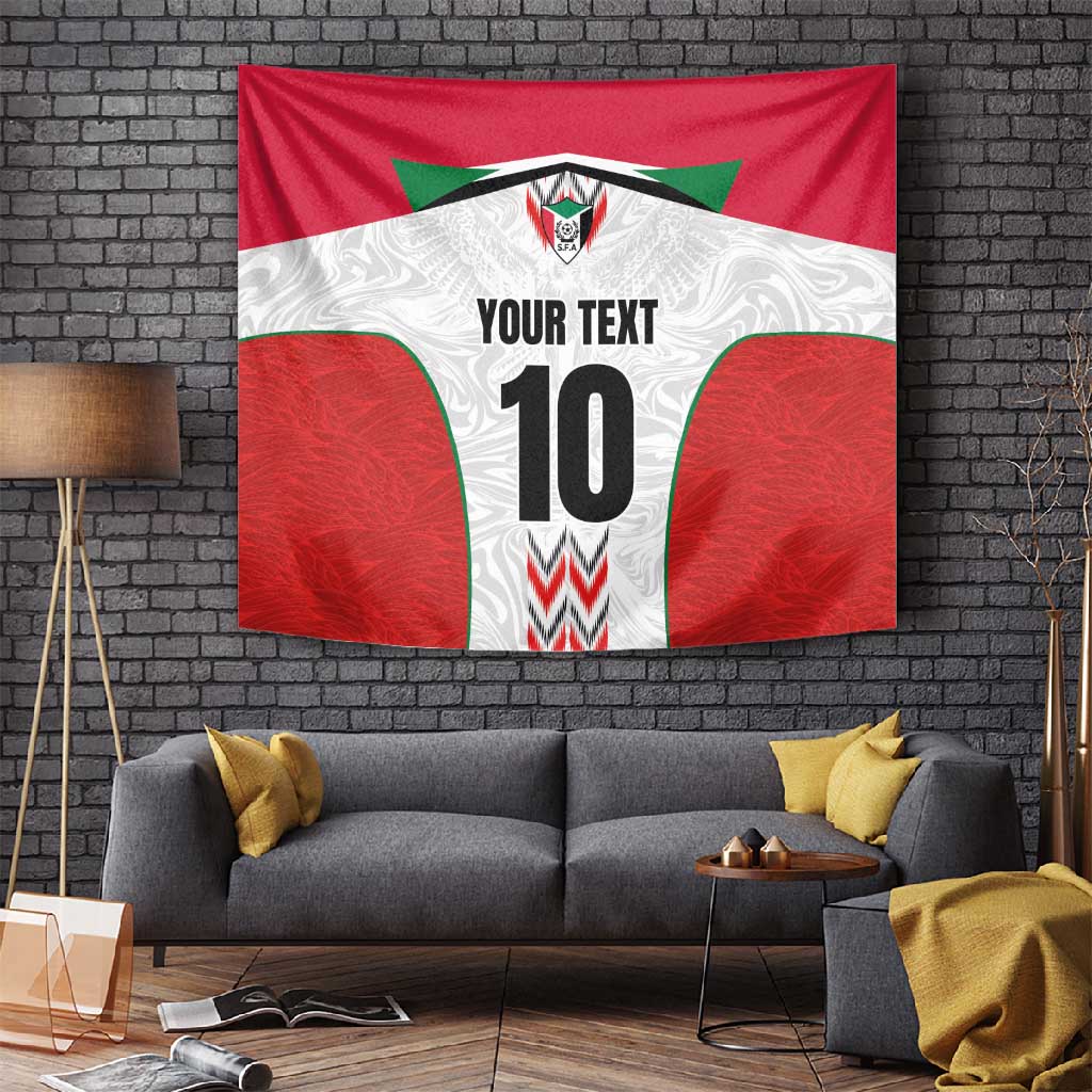 Custom Sudan Football Tapestry Wings of Victory - Go Falcons of Jediane LT03