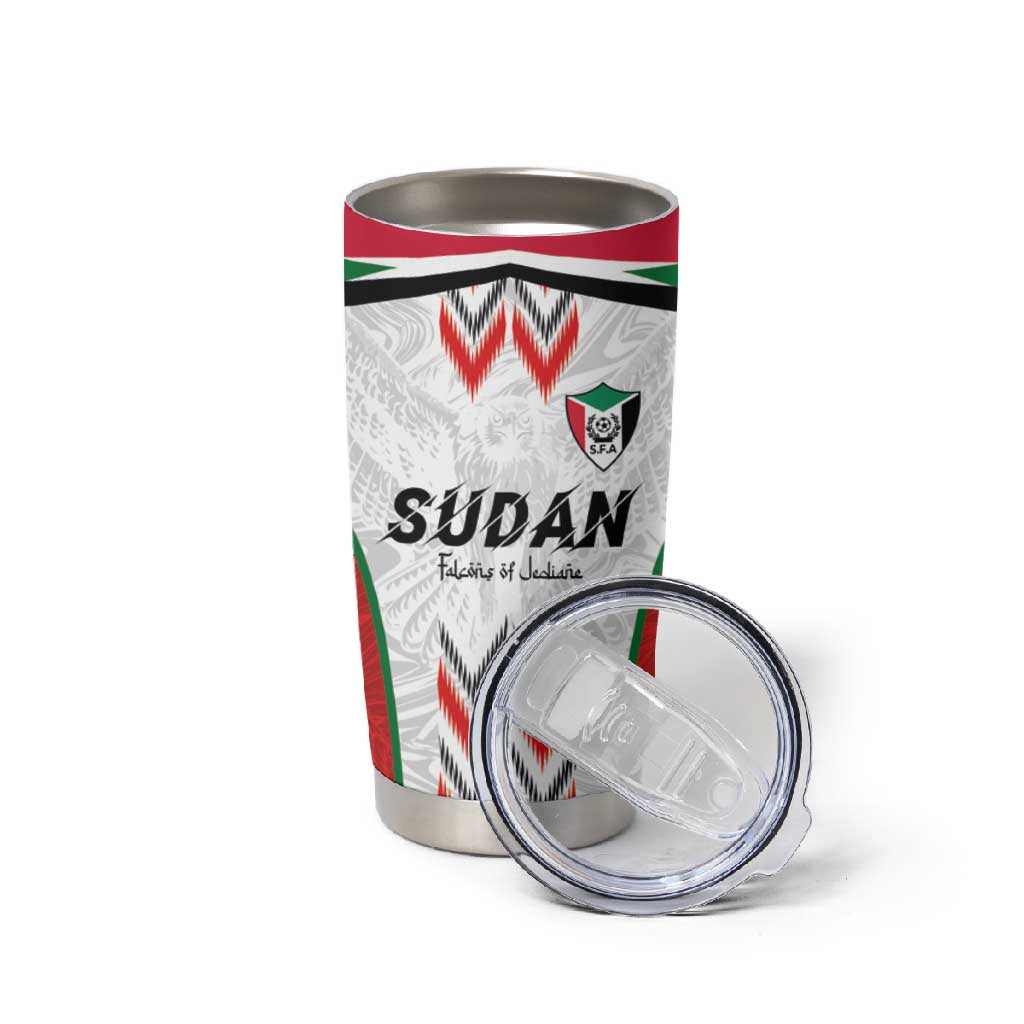 Custom Sudan Football Tumbler Cup Wings of Victory - Go Falcons of Jediane LT03